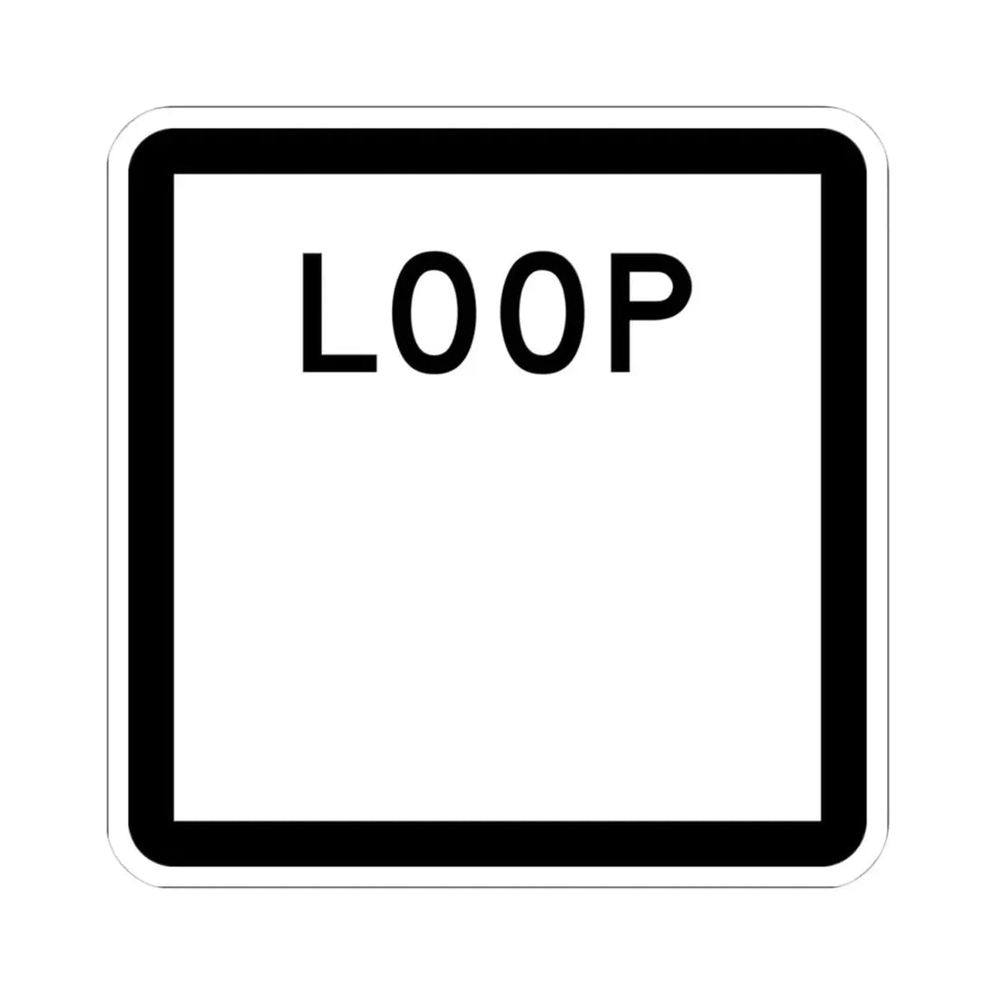 Texas Loop blank (Texas) (Road Sign) STICKER Vinyl Kiss-Cut Decal 4 Inch White - The Sticker Space