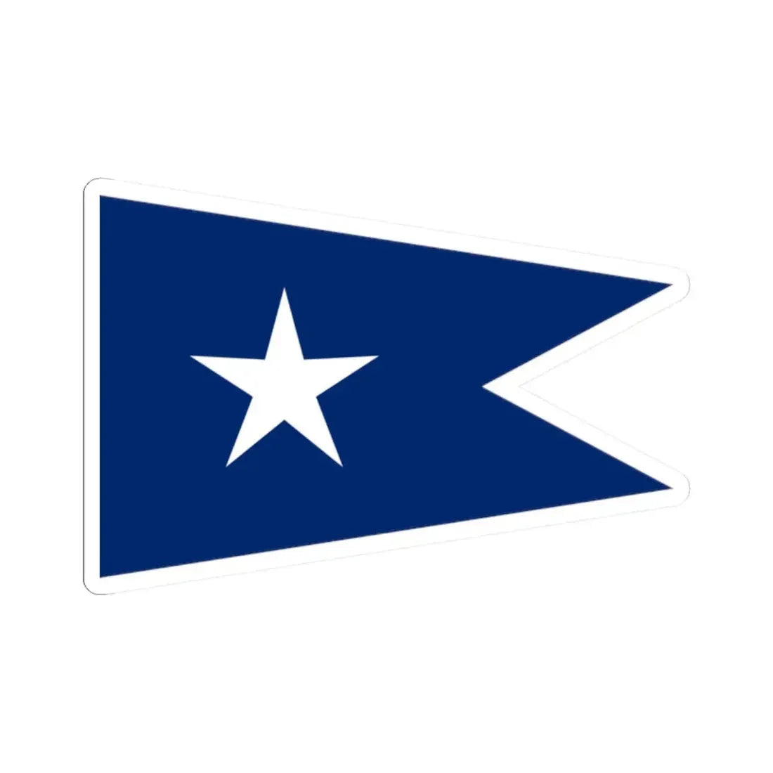 Texas Navy Broad Pennant of a Commodore (United States) STICKER Vinyl Kiss-Cut Decal 2 Inch White - The Sticker Space