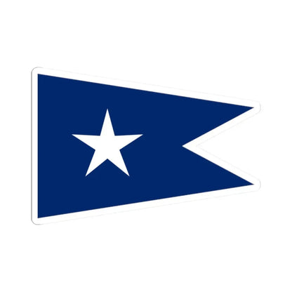 Texas Navy Broad Pennant of a Commodore (United States) STICKER Vinyl Kiss-Cut Decal 2 Inch White - The Sticker Space