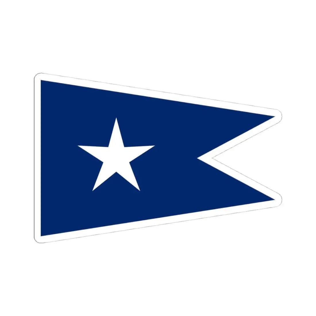 Texas Navy Broad Pennant of a Commodore (United States) STICKER Vinyl Kiss-Cut Decal 4 Inch White - The Sticker Space