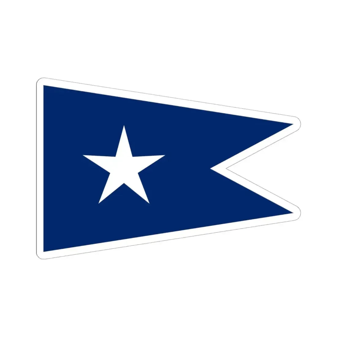 Texas Navy Broad Pennant of a Commodore (United States) STICKER Vinyl Kiss-Cut Decal 6 Inch White - The Sticker Space