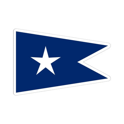 Texas Navy Broad Pennant of a Commodore (United States) STICKER Vinyl Kiss-Cut Decal 6 Inch White - The Sticker Space