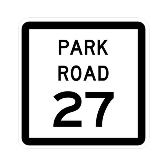 Texas Park Road 27 (Texas) (Road Sign) STICKER Vinyl Kiss-Cut Decal 2 Inch White - The Sticker Space