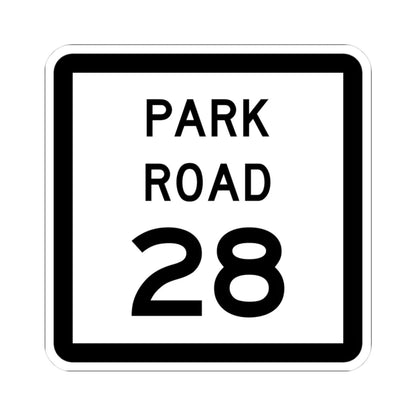 Texas Park Road 28 (Texas) (Road Sign) STICKER Vinyl Kiss-Cut Decal 3 Inch White - The Sticker Space