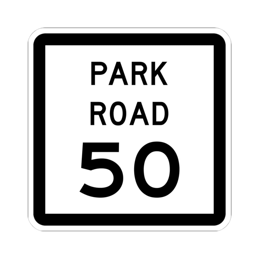 Texas Park Road 50 (Texas) (Road Sign) STICKER Vinyl Kiss-Cut Decal 4 Inch White - The Sticker Space