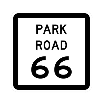 Texas Park Road 66 (Texas) (Road Sign) STICKER Vinyl Kiss-Cut Decal 2 Inch White - The Sticker Space