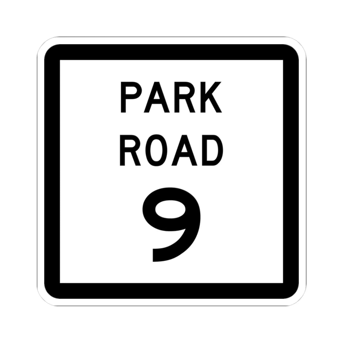 Texas Park Road 9 (Texas) (Road Sign) STICKER Vinyl Kiss-Cut Decal 3 Inch White - The Sticker Space