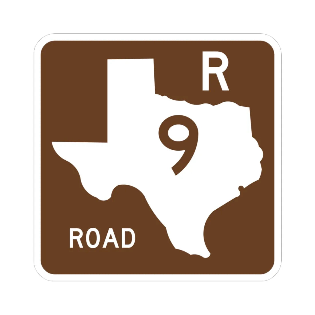 Texas Recreational Road 9 (Texas) (Road Sign) STICKER Vinyl Kiss-Cut Decal 3 Inch White - The Sticker Space