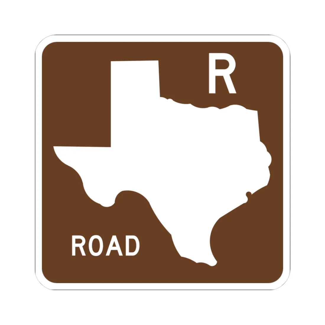 Texas Recreational Road blank (Texas) (Road Sign) STICKER Vinyl Kiss-Cut Decal 3 Inch White - The Sticker Space