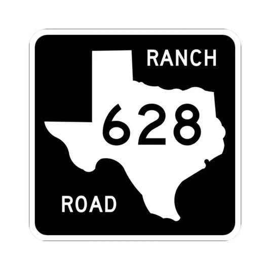 Texas RM 628 (Texas) (Road Sign) STICKER Vinyl Kiss-Cut Decal 2 Inch White - The Sticker Space