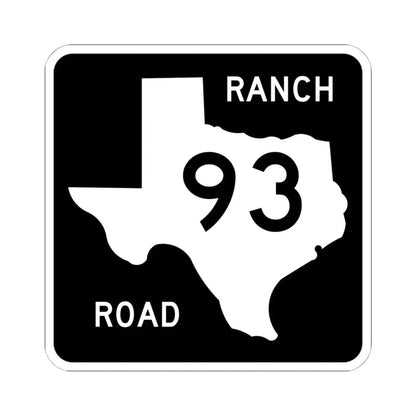Texas RM 93 (Texas) (Road Sign) STICKER Vinyl Kiss-Cut Decal 6 Inch White - The Sticker Space
