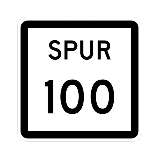 Texas Spur 100 (Texas) (Road Sign) STICKER Vinyl Kiss-Cut Decal 2 Inch White - The Sticker Space