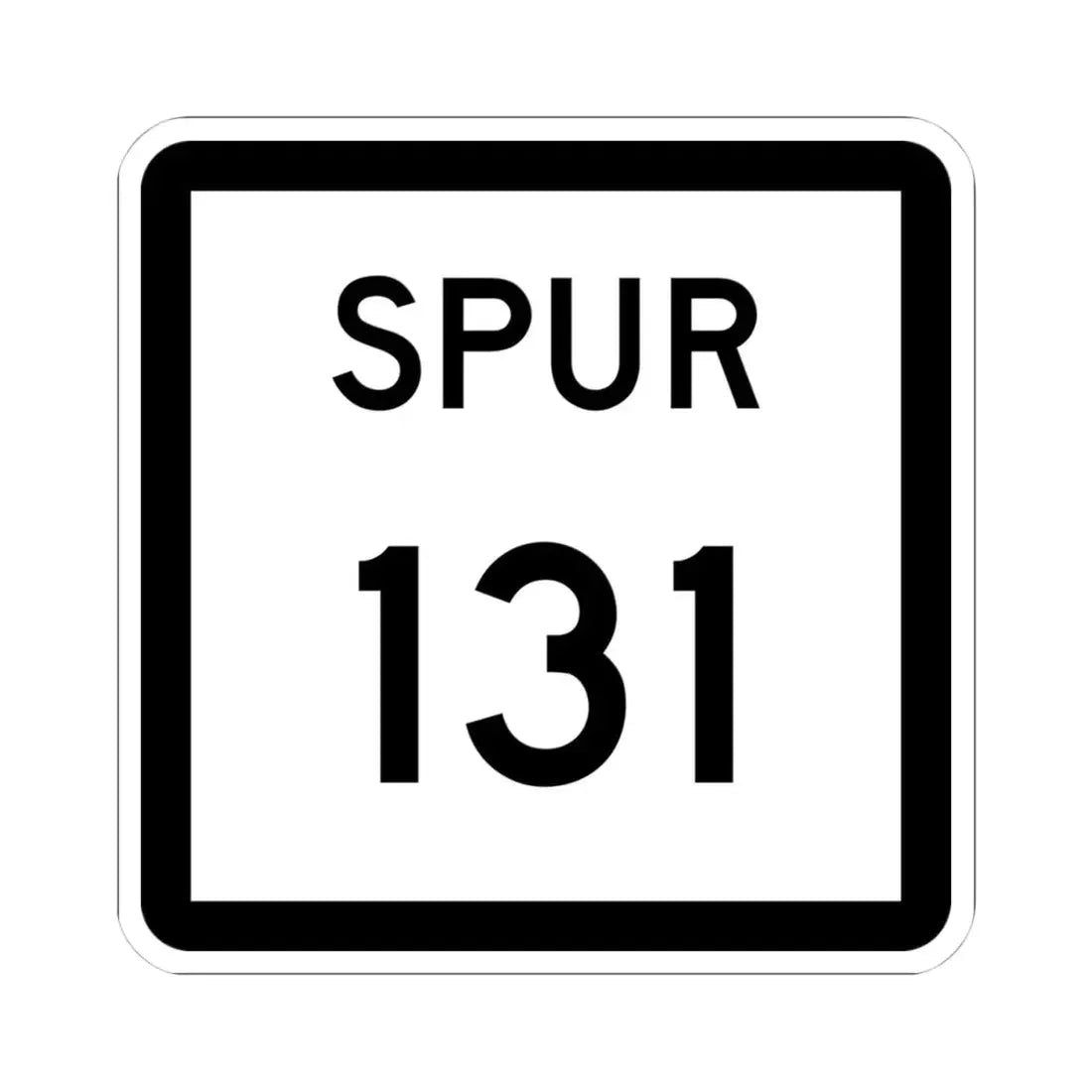 Texas Spur 131 (Texas) (Road Sign) STICKER Vinyl Kiss-Cut Decal 4 Inch White - The Sticker Space
