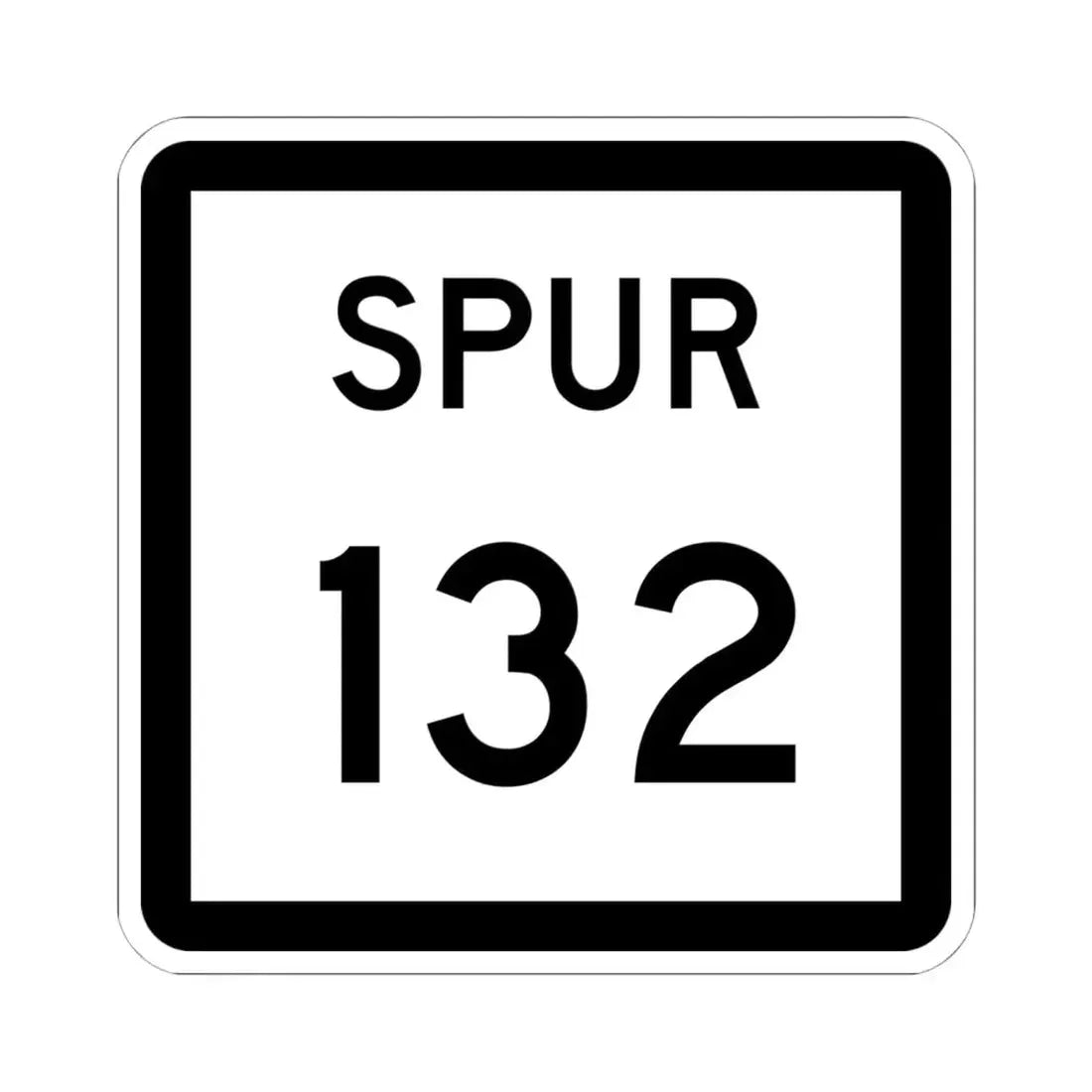Texas Spur 132 (Texas) (Road Sign) STICKER Vinyl Kiss-Cut Decal 6 Inch White - The Sticker Space