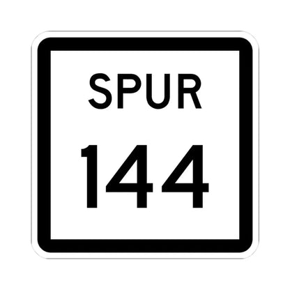 Texas Spur 144 (Texas) (Road Sign) STICKER Vinyl Kiss-Cut Decal 3 Inch White - The Sticker Space
