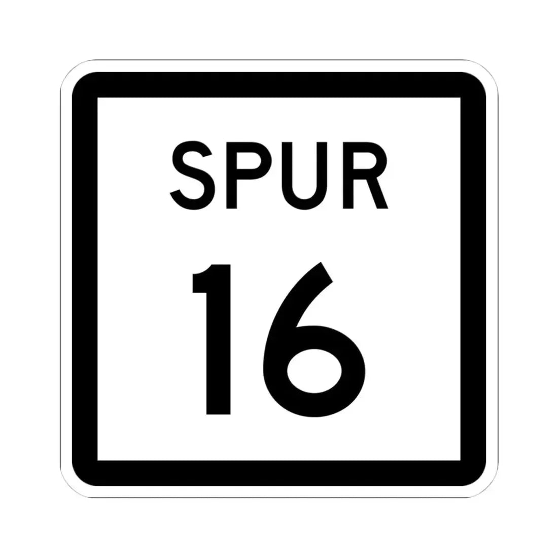 Texas Spur 16 (Texas) (Road Sign) STICKER Vinyl Kiss-Cut Decal 4 Inch White - The Sticker Space
