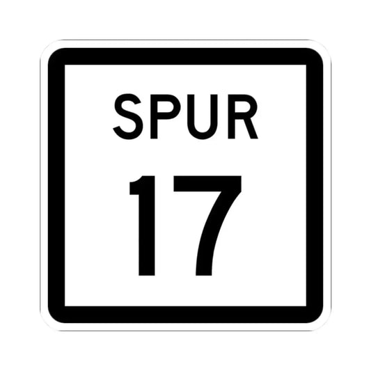 Texas Spur 17 (Texas) (Road Sign) STICKER Vinyl Kiss-Cut Decal 2 Inch White - The Sticker Space