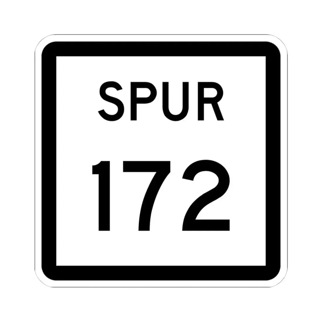 Texas Spur 172 (Texas) (Road Sign) STICKER Vinyl Kiss-Cut Decal 4 Inch White - The Sticker Space
