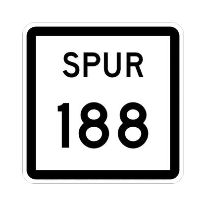 Texas Spur 188 (Texas) (Road Sign) STICKER Vinyl Kiss-Cut Decal 3 Inch White - The Sticker Space