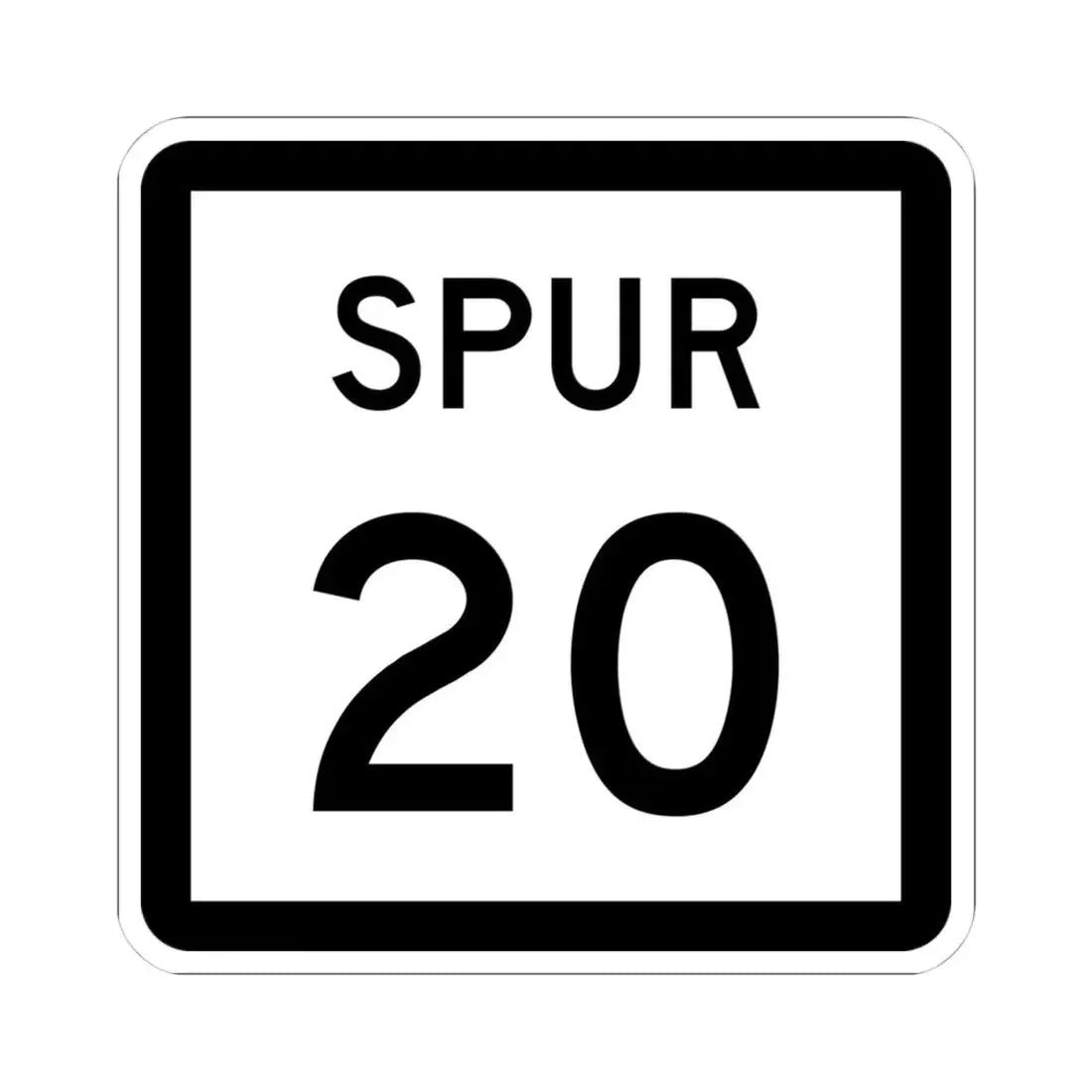 Texas Spur 20 (Texas) (Road Sign) STICKER Vinyl Kiss-Cut Decal 4 Inch White - The Sticker Space