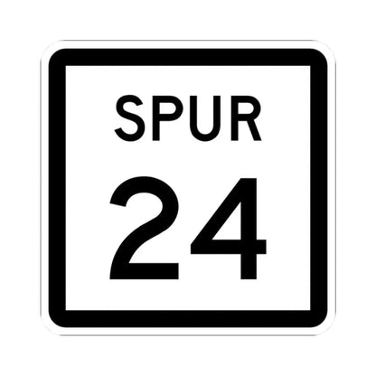 Texas Spur 24 (Texas) (Road Sign) STICKER Vinyl Kiss-Cut Decal 2 Inch White - The Sticker Space