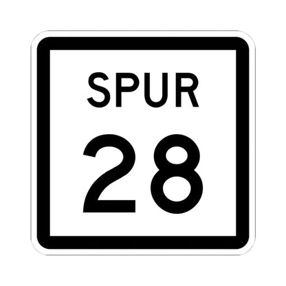 Texas Spur 28 (Texas) (Road Sign) STICKER Vinyl Kiss-Cut Decal 4 Inch White - The Sticker Space