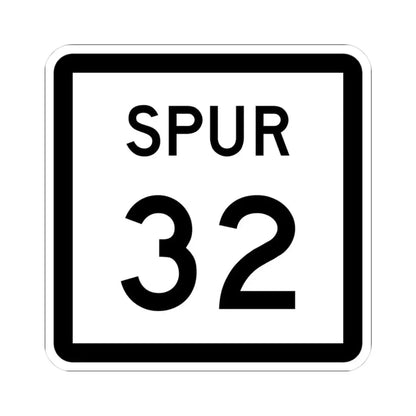 Texas Spur 32 (Texas) (Road Sign) STICKER Vinyl Kiss-Cut Decal 3 Inch White - The Sticker Space