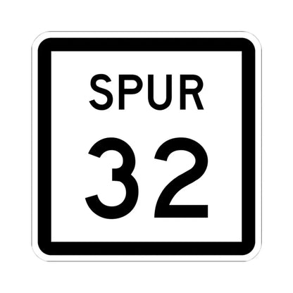 Texas Spur 32 (Texas) (Road Sign) STICKER Vinyl Kiss-Cut Decal 4 Inch White - The Sticker Space