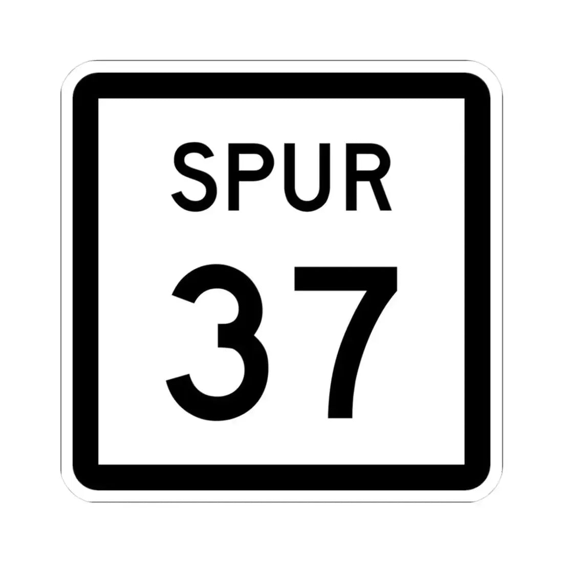 Texas Spur 37 (Texas) (Road Sign) STICKER Vinyl Kiss-Cut Decal 3 Inch White - The Sticker Space