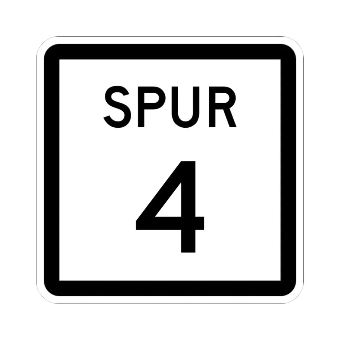 Texas Spur 4 (Texas) (Road Sign) STICKER Vinyl Kiss-Cut Decal 3 Inch White - The Sticker Space