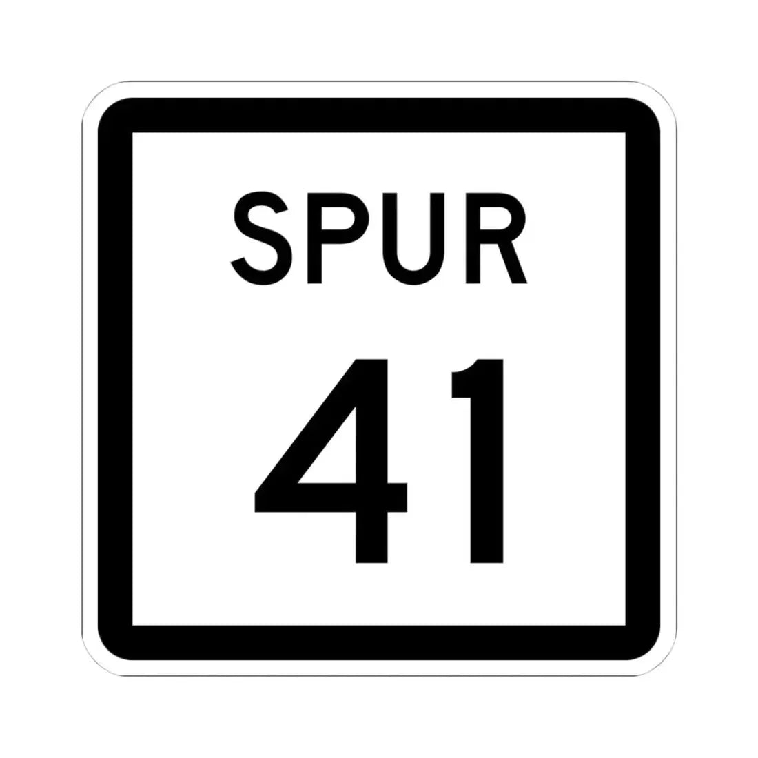 Texas Spur 41 (Texas) (Road Sign) STICKER Vinyl Kiss-Cut Decal 4 Inch White - The Sticker Space