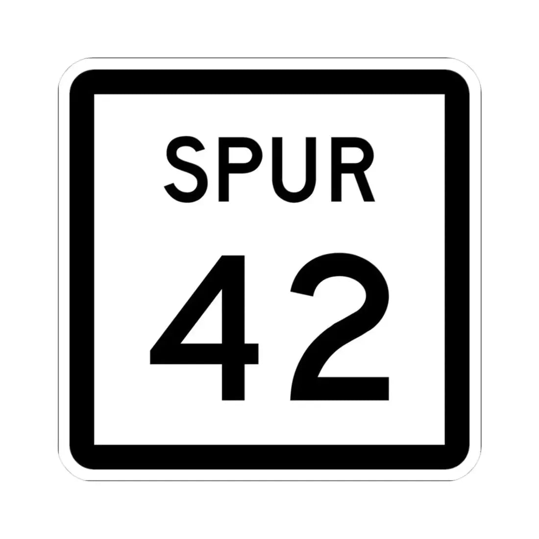 Texas Spur 42 (Texas) (Road Sign) STICKER Vinyl Kiss-Cut Decal 3 Inch White - The Sticker Space