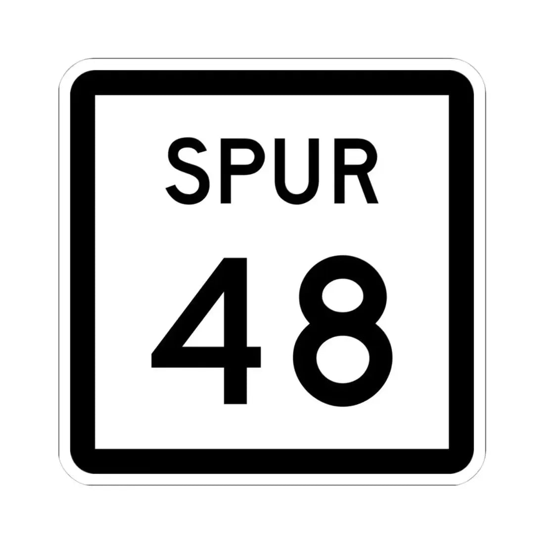 Texas Spur 48 (Texas) (Road Sign) STICKER Vinyl Kiss-Cut Decal 4 Inch White - The Sticker Space