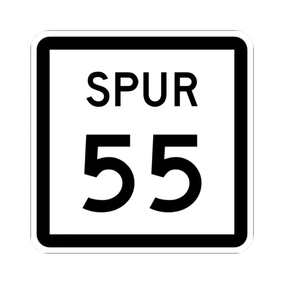 Texas Spur 55 (Texas) (Road Sign) STICKER Vinyl Kiss-Cut Decal 2 Inch White - The Sticker Space