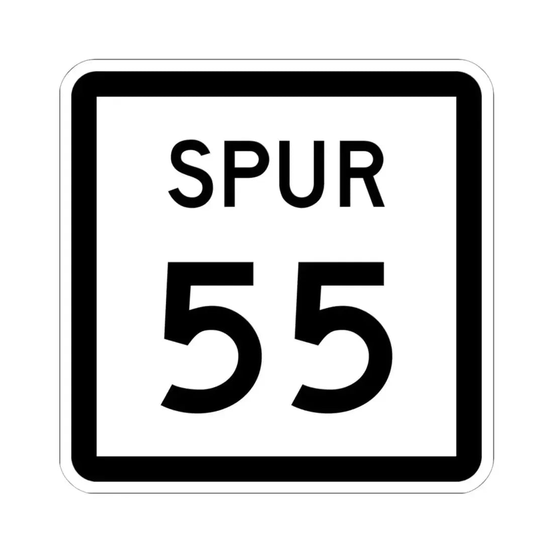 Texas Spur 55 (Texas) (Road Sign) STICKER Vinyl Kiss-Cut Decal 6 Inch White - The Sticker Space