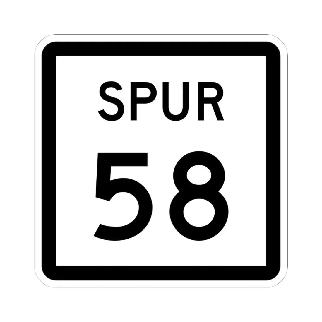 Texas Spur 58 (Texas) (Road Sign) STICKER Vinyl Kiss-Cut Decal 4 Inch White - The Sticker Space