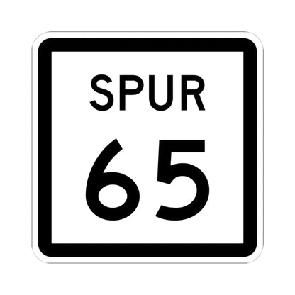 Texas Spur 65 (Texas) (Road Sign) STICKER Vinyl Kiss-Cut Decal 4 Inch White - The Sticker Space