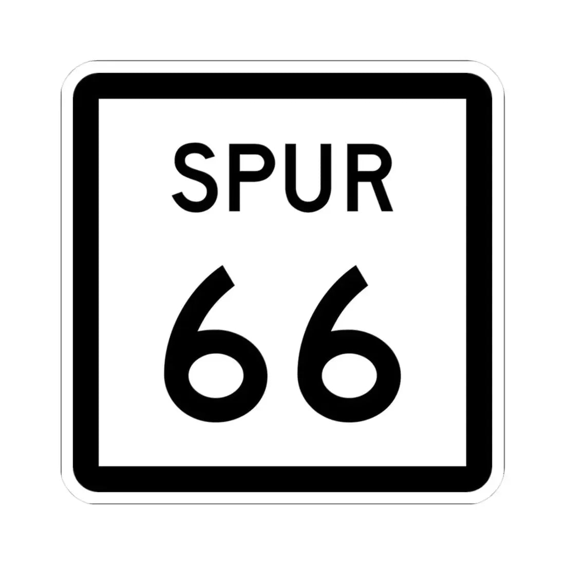 Texas Spur 66 (Texas) (Road Sign) STICKER Vinyl Kiss-Cut Decal 3 Inch White - The Sticker Space