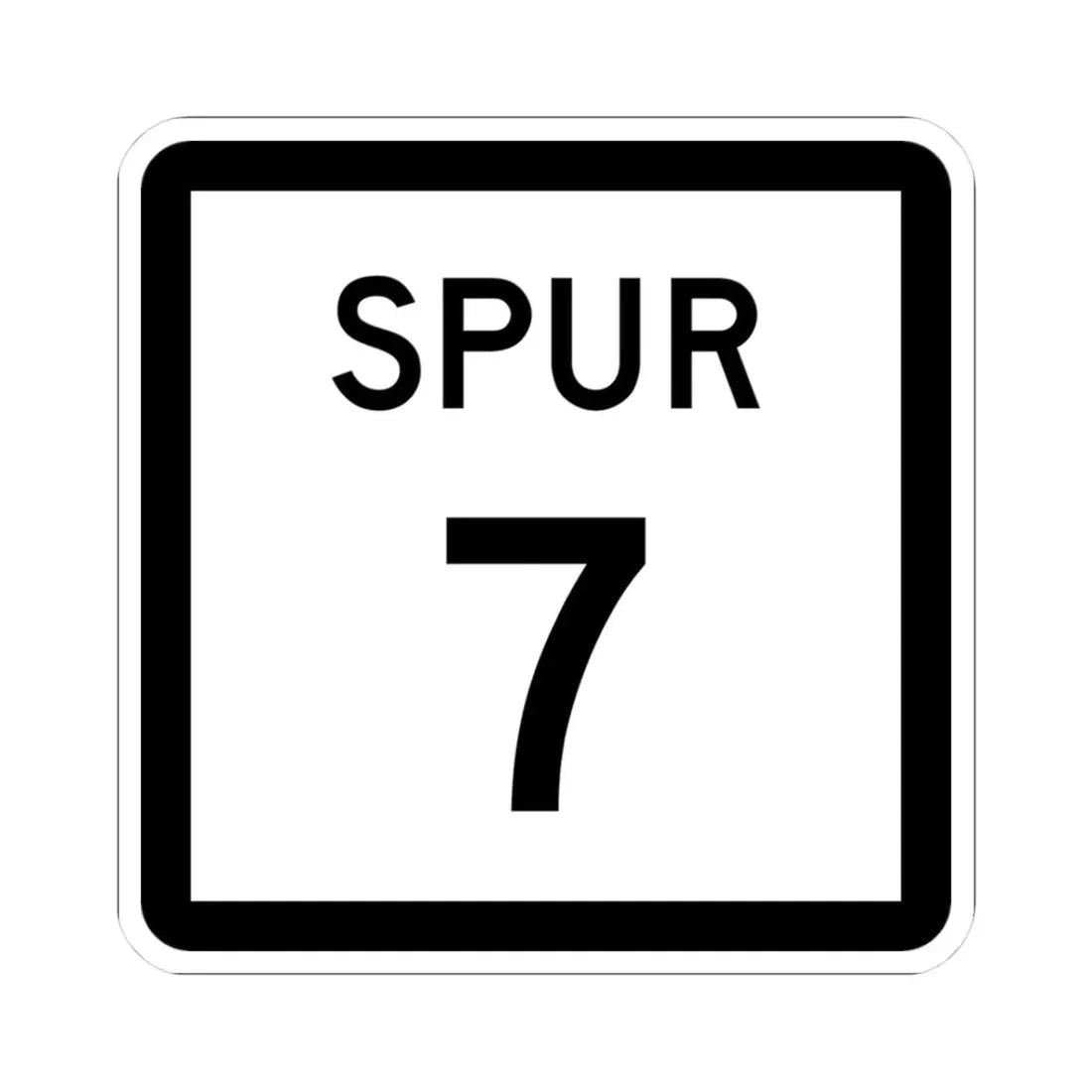 Texas Spur 7 (Texas) (Road Sign) STICKER Vinyl Kiss-Cut Decal 3 Inch White - The Sticker Space