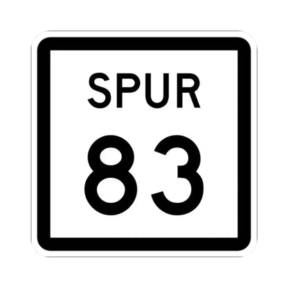 Texas Spur 83 (Texas) (Road Sign) STICKER Vinyl Kiss-Cut Decal 2 Inch White - The Sticker Space