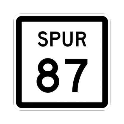 Texas Spur 87 (Texas) (Road Sign) STICKER Vinyl Kiss-Cut Decal 2 Inch White - The Sticker Space