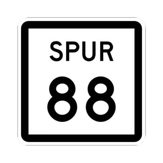 Texas Spur 88 (Texas) (Road Sign) STICKER Vinyl Kiss-Cut Decal 2 Inch White - The Sticker Space