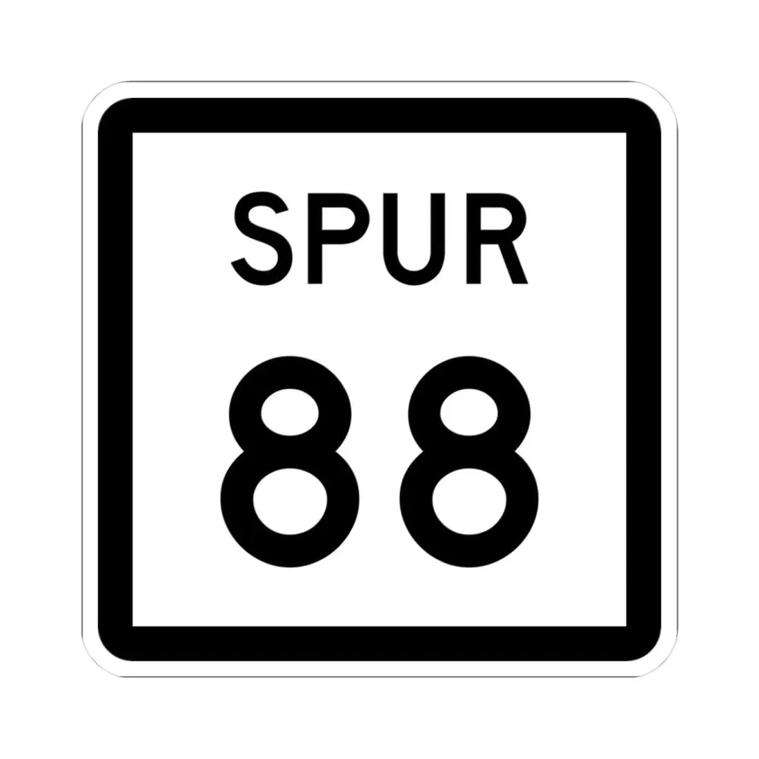 Texas Spur 88 (Texas) (Road Sign) STICKER Vinyl Kiss-Cut Decal 3 Inch White - The Sticker Space