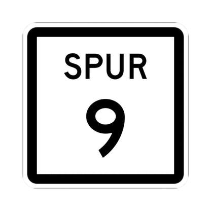 Texas Spur 9 (Texas) (Road Sign) STICKER Vinyl Kiss-Cut Decal 2 Inch White - The Sticker Space