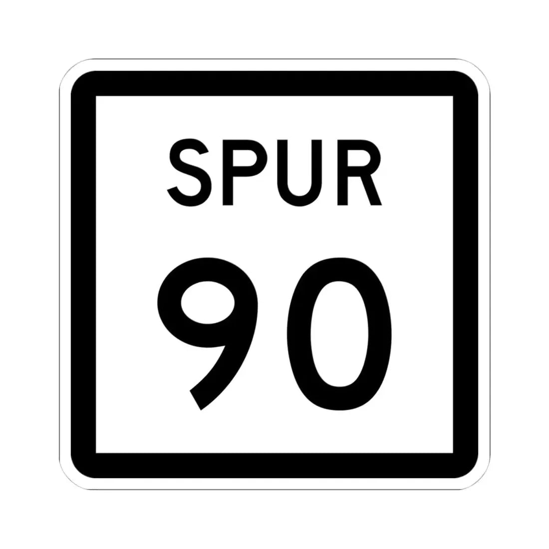 Texas Spur 90 (Texas) (Road Sign) STICKER Vinyl Kiss-Cut Decal 4 Inch White - The Sticker Space
