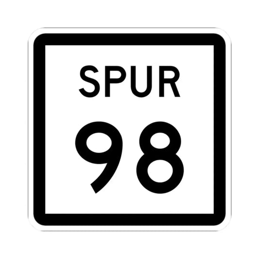 Texas Spur 98 (Texas) (Road Sign) STICKER Vinyl Kiss-Cut Decal 2 Inch White - The Sticker Space