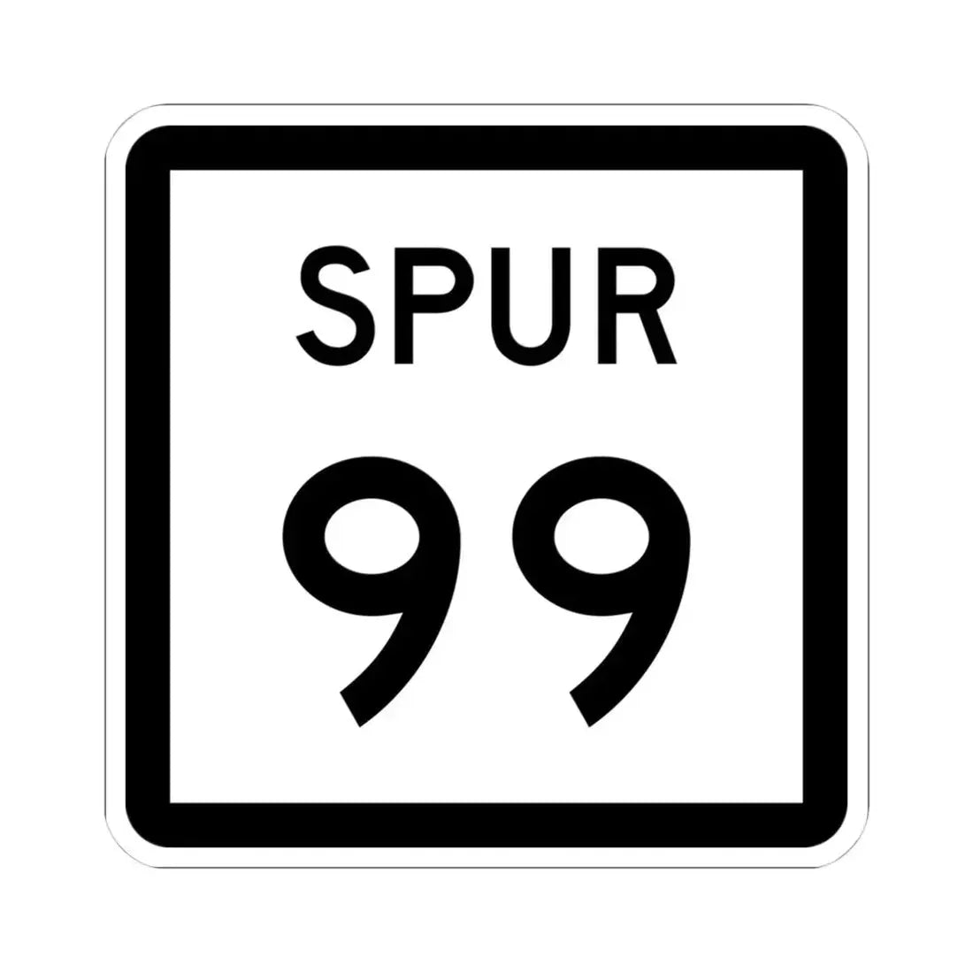 Texas Spur 99 (Texas) (Road Sign) STICKER Vinyl Kiss-Cut Decal 4 Inch White - The Sticker Space
