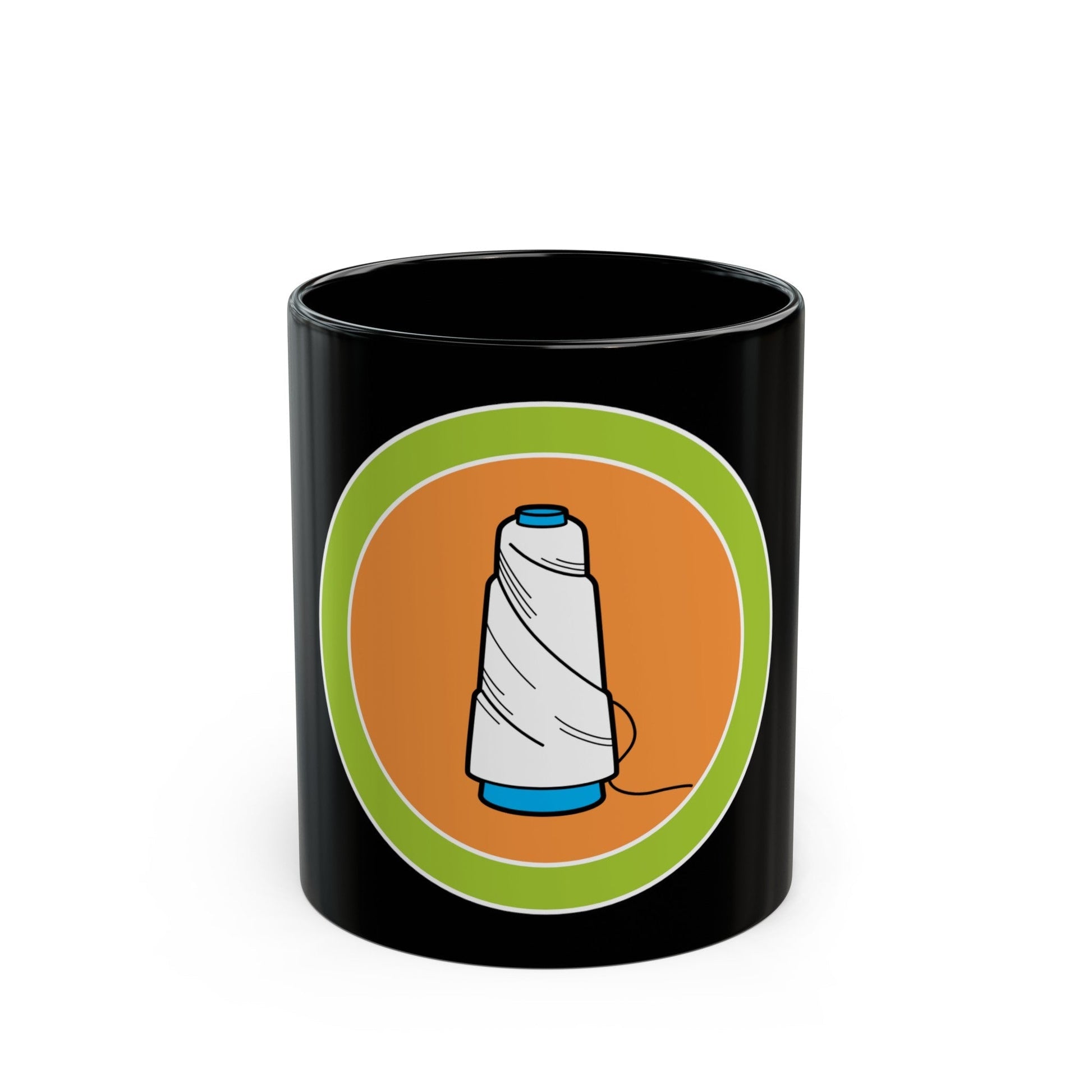 Textile (Boy Scout Merit Badge) Black Coffee Mug-11oz-The Sticker Space