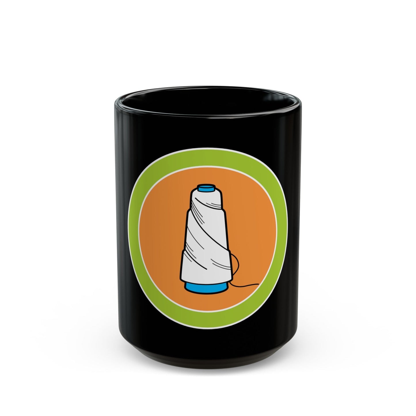 Textile (Boy Scout Merit Badge) Black Coffee Mug-15oz-The Sticker Space