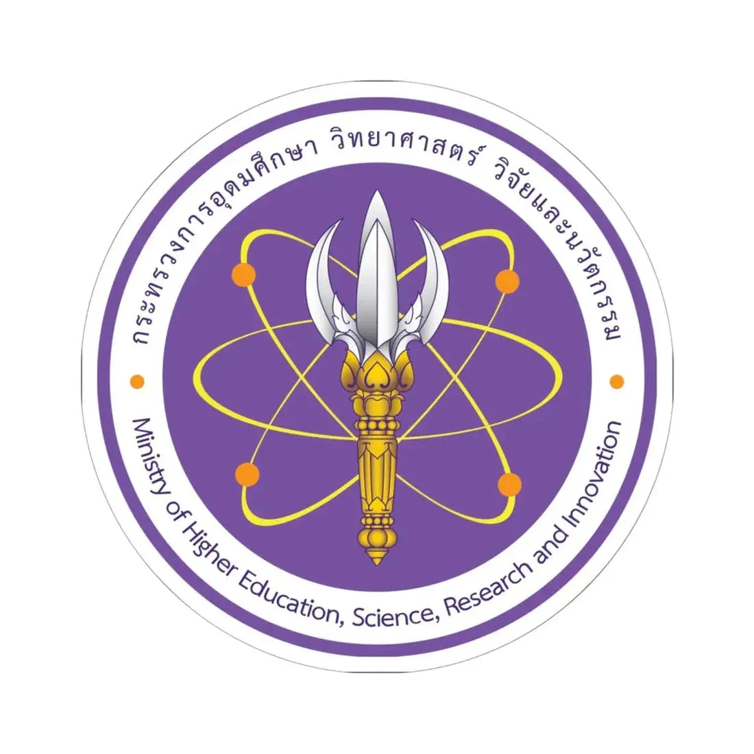 Thai MHESI emblem (Thailand) STICKER Vinyl Kiss-Cut Decal 6 Inch White - The Sticker Space